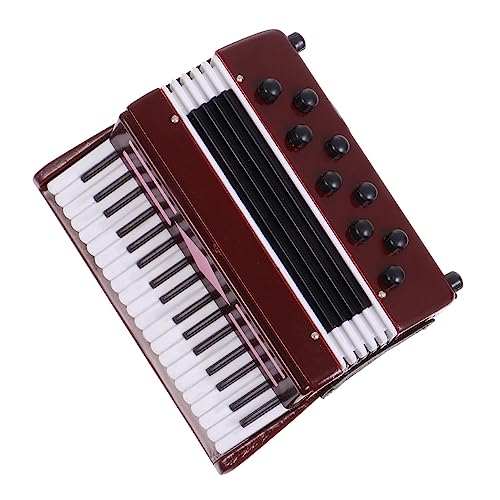 Accordéon décoratif en bois mini modèle rouge idée cadeau