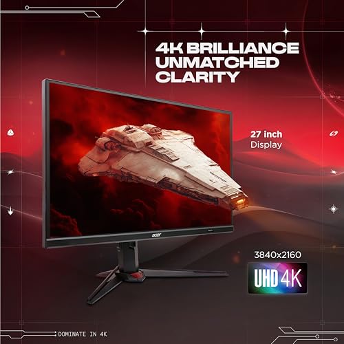 Image of Acer Nitro XV272K V5 27 Inch UHD (3840x2160) IPS Agile Splendor Gaming Monitor | 160Hz Refresh, Delta E<1, FHD 320Hz Through DFR, G-Sync & FreeSync Compatible, Smart Dial, Eyesafe Certified - Black