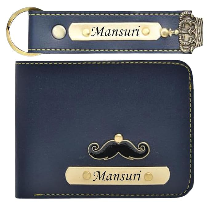 Leather Men's Wallet and Keychain Combo Pack for Gift/Combo Set - Blue 7