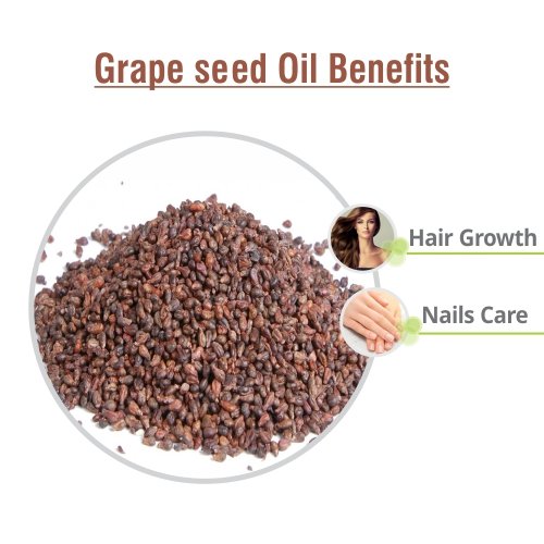 Image of Crysalis Grape Seed (Vitis Vinifera) |100% Pure & Natural Undiluted Carrier Oil Organic Standard /Cold Pressed Oil For Glowing Skin, Healthy Hair, Nourished Face, Rich In Omega 3 - 100ML With Dropper