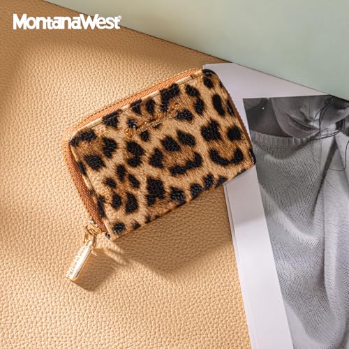 Image of Montana West Credit Card Holder Leopard Print Wallet RFID Blocking Small Wallets for Women Gifts