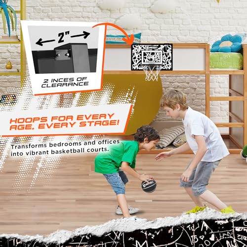 image for AND1 Over The Door Mini Hoop: - 18”x12” Pre-Assembled Portable Bas