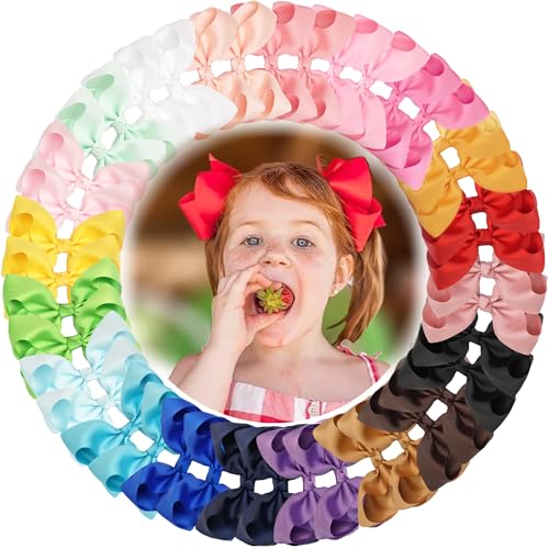 El Mejor Listado de Monos para Niña los 5 mejores. 50 40Pcs 4.5' Hair Bows Alligator Clips Grosgrain Ribbon Big Hair Bows Clips Hair Barrettes Pins For Toddlers Kids Teens Children In Pairs