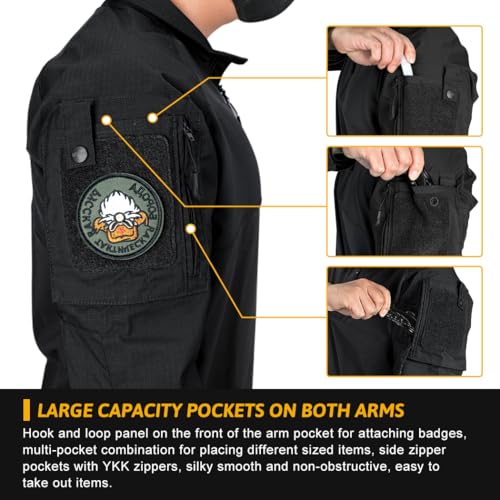 IDOGEAR Men’s Tactical Military Shirts 1/4 Zip Combat BDU Shirts Camo Long Sleeve with Pockets for Outdoor Airsoft Paintball - Image 4