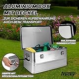 Trucky Aluminium Box mit Deckel Silber Alu Kiste Alukiste Auswahl Transportbox Metallbox Aufbewahrungsbox Boxen Abschliessbar Metallkiste, Größe:85 L