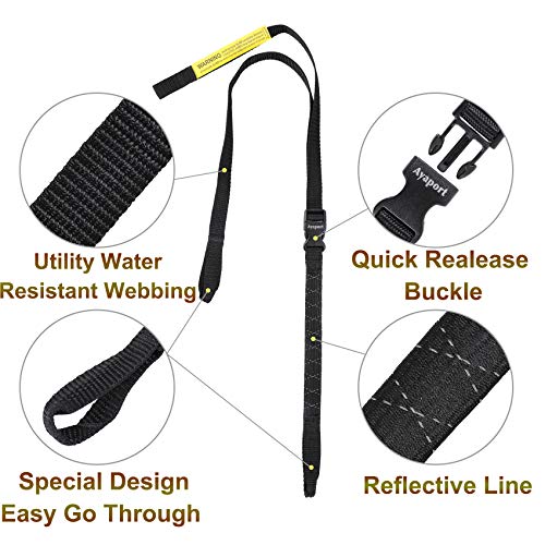 Ayaport Motorcycle Luggage Straps Adjustable Pack Stretch Straps 12'' -42'' Black/Reflective for Securing Loads to Motorcycles/Bikes etc. 4Pack2