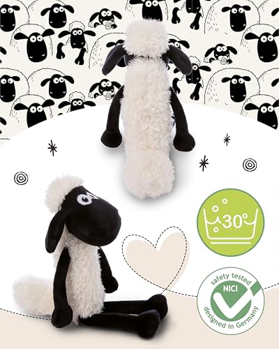 NICI Kuscheltier Shaun das Schaf 35cm weiß - Stofftier aus weichem Plüsch, niedliches Plüschtier zum Kuscheln und Spielen, für Kinder & Erwachsene - tolle Geschenkidee - 49185