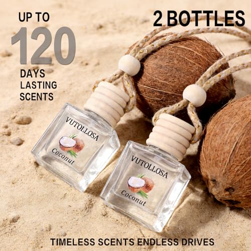 Image of 2-Pack Car Air Fresheners, Car Deodorizer, Coconut Scented Air Freshener - Long Lasting Hanging Car Air Freshener for Men and Women, Car Scent Diffuser by VUTOLLOSA