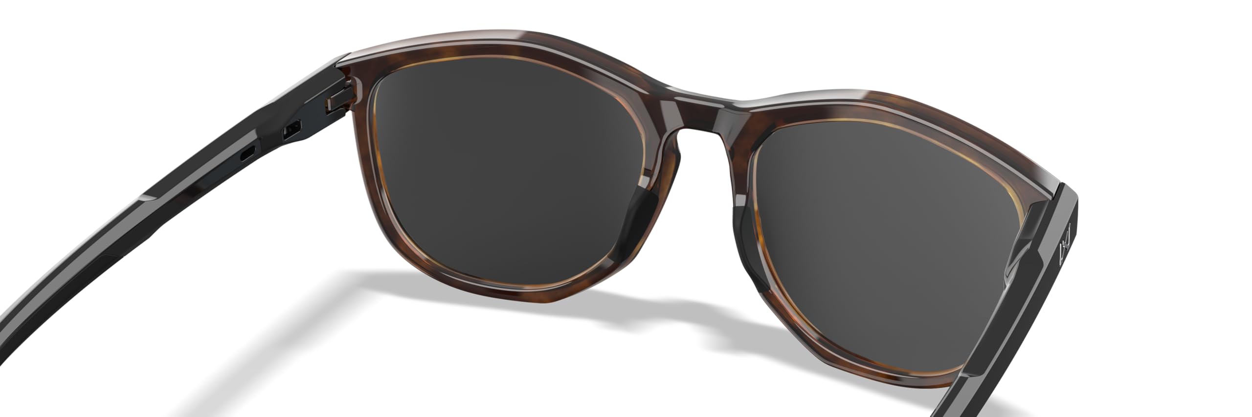 Wiley X WX Bravo - Gafas de sol de seguridad para hombre, inastillables, protección UV para exteriores, lentes polarizadas grises con montura de tortuga brillante, patillas negras brillantes, ANSI Z87