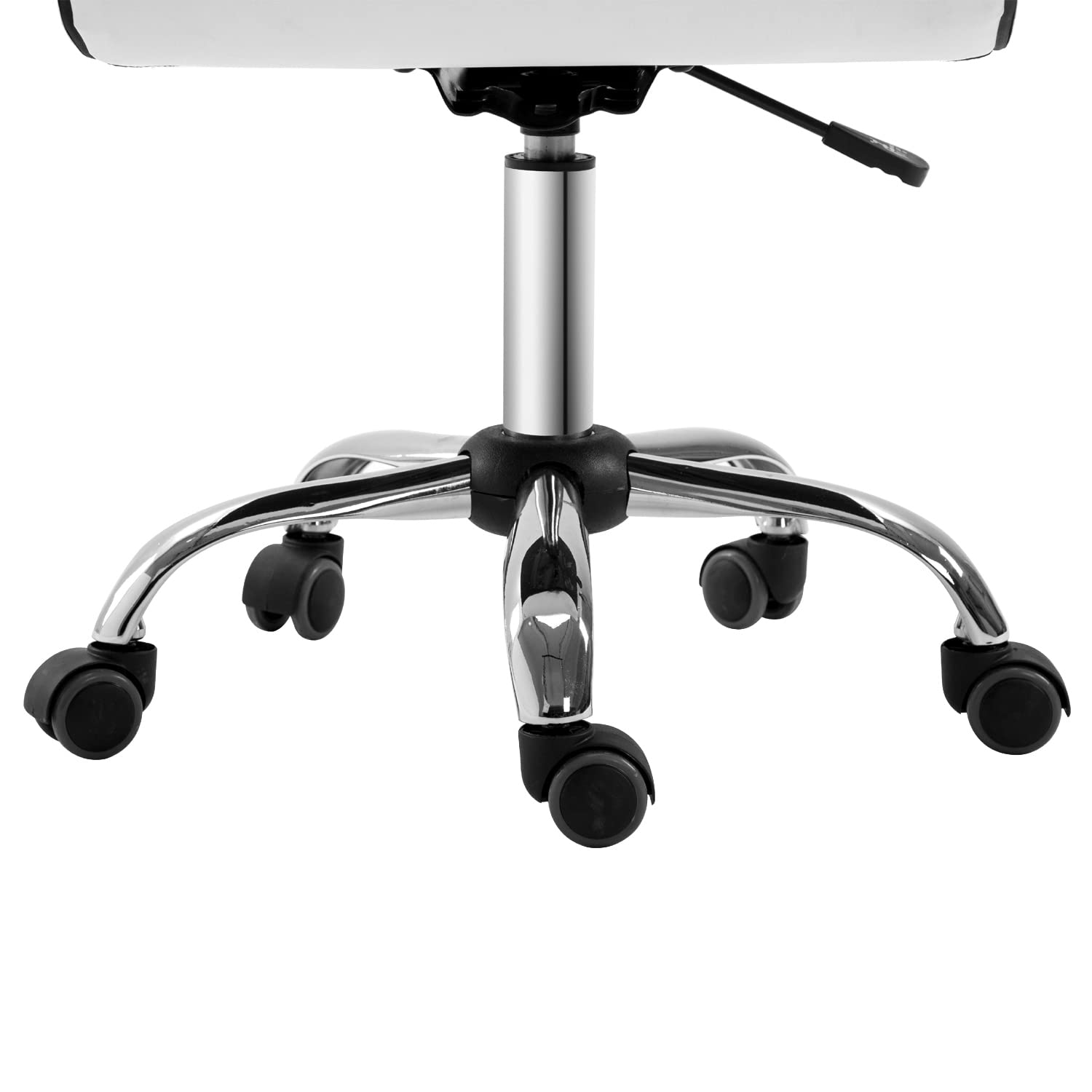 HOMCOM Silla de Oficina sin Brazos Giratoria Altura Ajustable Blanco