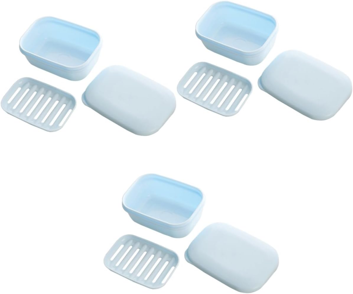Ciieeo 3pcs Box Portable Soap Holder Soap Box Case for Travel Camping Outdoor Easy Clean