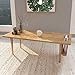 WoodShine Mid Century Modern Mini-Swing Wooden Coffee/Tea Table, Japanese Low Floor Desk, Real Solid Wood Cafe Table with Storage for Home Living Room,Office, Length of 47.25 inches,Natural