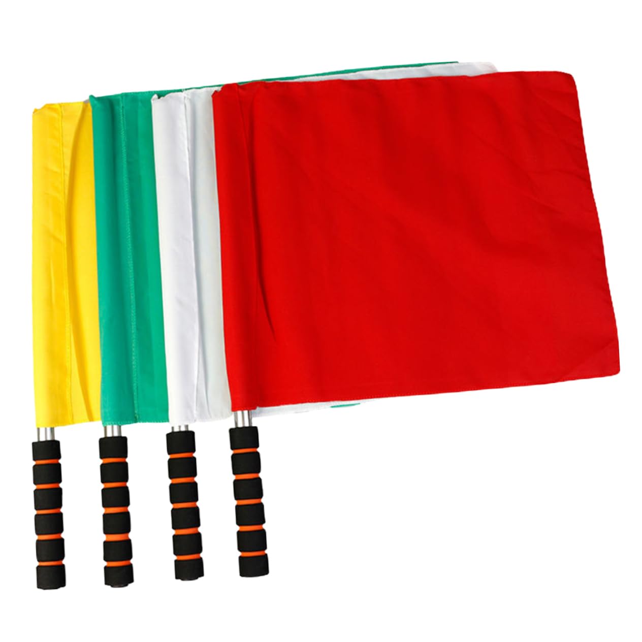 Sosoport Football Match Signal Flags 4pcs Referee Flags Set Comfort Grip Sports Equipment for Soccer Refereeing
