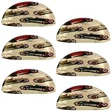 VAPOKF 6 Stück Schalengriffe, halbrunde Schubladenknöpfe, Griffe für Schlafzimmer, Kommode, Schrank, Küchentür, Vintage-Rennwagen