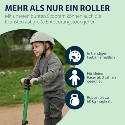 HUDORA Scooter Up 145 Junior - Hochwertiger & sicherer Kinder Roller ab 3 Jahre - Zusammenklappbarer City Roller mit 145 mm Rollen - H&ouml;henjustierbarer Scooter f&uuml;r Jungen & M&auml;dchen bis 60 kg