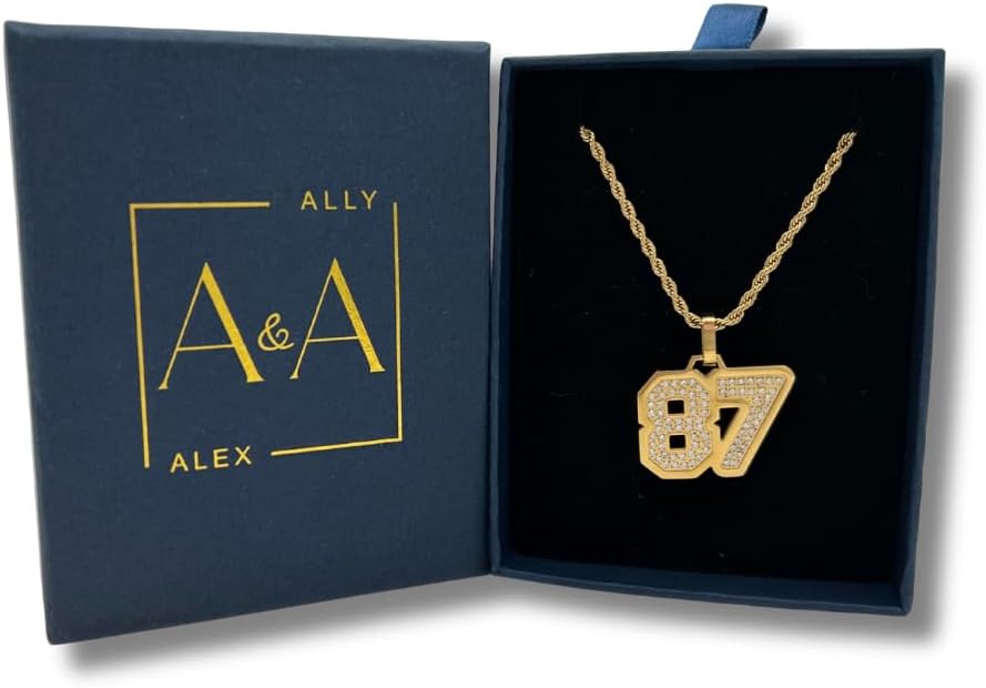 Ally & Alex 87 Necklace | Kansas City Inspired Jewelry for Women | Football Game Day Accessory & Fan Gift