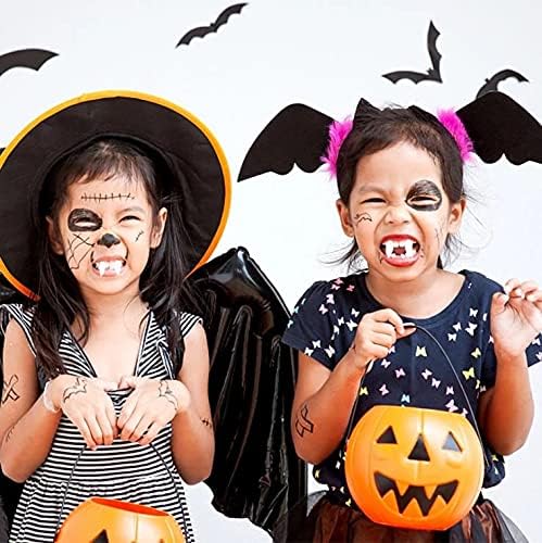 Vampire Teeth with Adhesive, Halloween Decorations Vampire Fangs, Halloween Party Cosplay Props, 8 pcs(13mm, 15mm, 17mm,19mm) Off White
