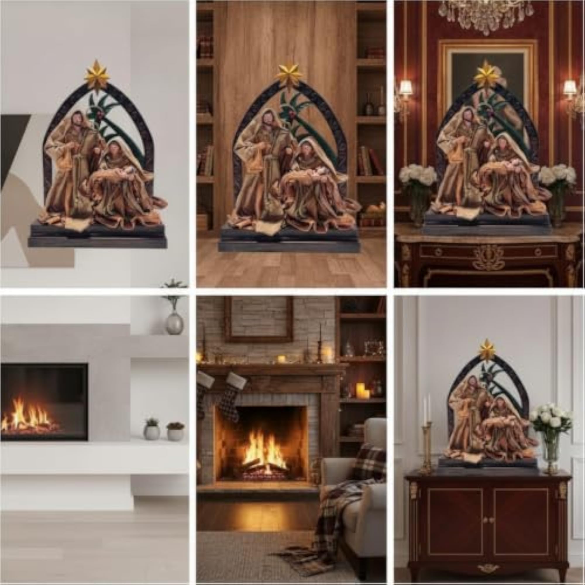 Freestanding Tabletop Figurine with Arch Artisanal-Style Decorative Figurine