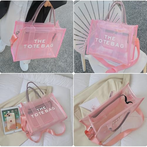 Image of Clear Tote Bag Stadium Events Large Clear Purse for Women Transparent Crossbody Bag for Concert,Work,Beach,Sport