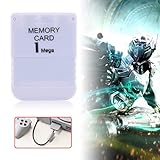 Meiyya Tarjeta de Memoria para Sony PS1, Blanca Tarjeta de Memoria fácil de Usar para Jugadores Casuales para Sony PS1 para Juegos de Playstation One