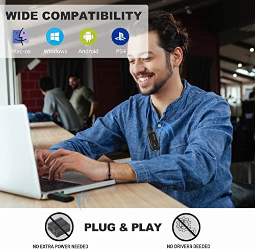 Alvoxcon Wireless Lapel Microphone For Computer Usb Dual Lavalier Mic System For Android,Pc,Laptop,Speaker,Podcasting,Vlog,Youtube,Conference,Vocal Recording,Gaming(With Monitor Jack)…… #TOP2