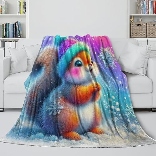 Couverture écureuil lit microfibre chaude et douce de qualité - 5