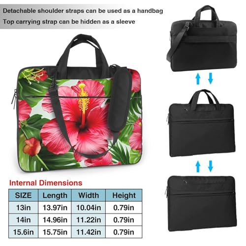 Maletín para portátil KHiry con diseño de flor de hibisco miniatura 2