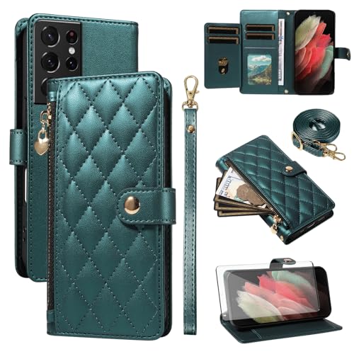 Housse Samsung S21 Ultra idéale pour voyager avec cartes et monnaie zippée