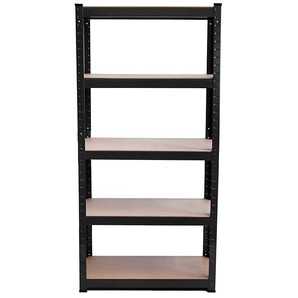 Home Vida B01LBBDHM4 Scaffale da garage a 5 ripiani, resistente, capacità 875 kg, grande, nero, H 180 x W 90 x D 40 Cm Approx