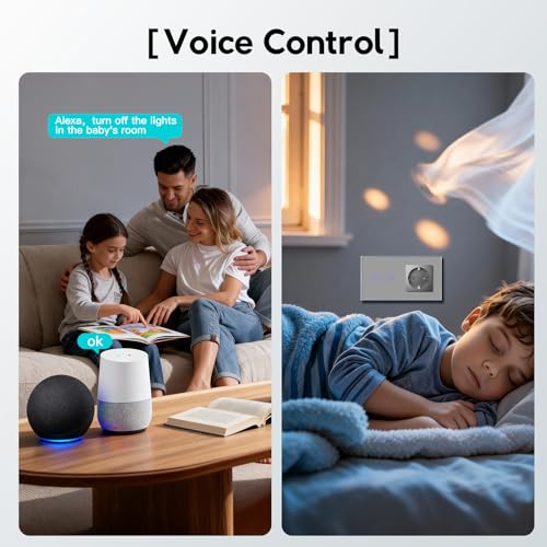 Miniatura 5 de Bseed Enchufe Normal Con Wifi Interruptor De Persianas, Compatible Con Alexa Y Google Home, Control De App Y Función De Temporizador, Interruptor Persiana Alexa Con Enchufe Normal 16a Gris