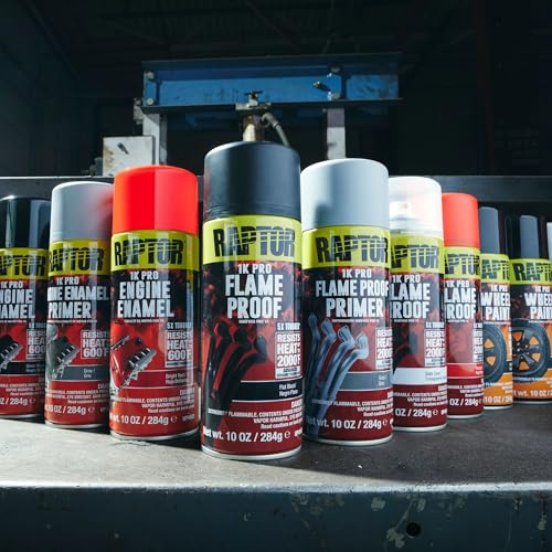 Raptor Flameproof Automotive Body Paint, Professional Grade, Extra Tough Protective Spray Paint For High Heat, Flat Black - Thumbnail 6