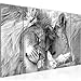 Produktbild Runa Art Wandbild XXL Löwen Liebe Wohnzimmer Schlafzimmer 200 x 80 cm Schwarz Weiss 5 Teilig - Made in Germany - 002155c