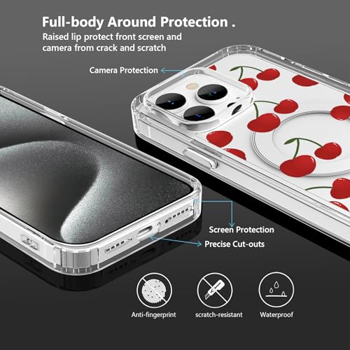 Coque transparente cerise pour iPhone 17 Pro Max style kawaii - 5
