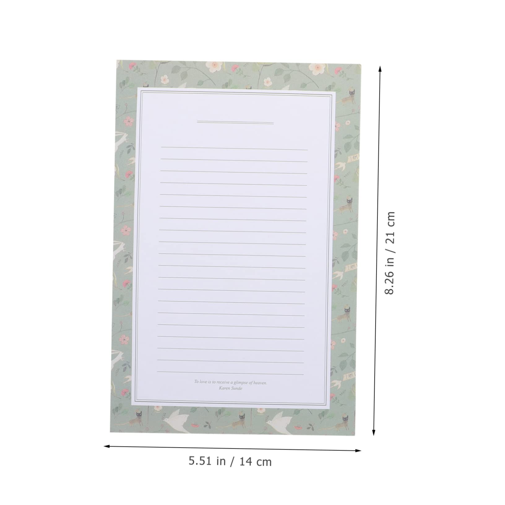 Set de Papier à Lettre A5 Enveloppes Vintage Motif Floral Lot de 5 Ensembles