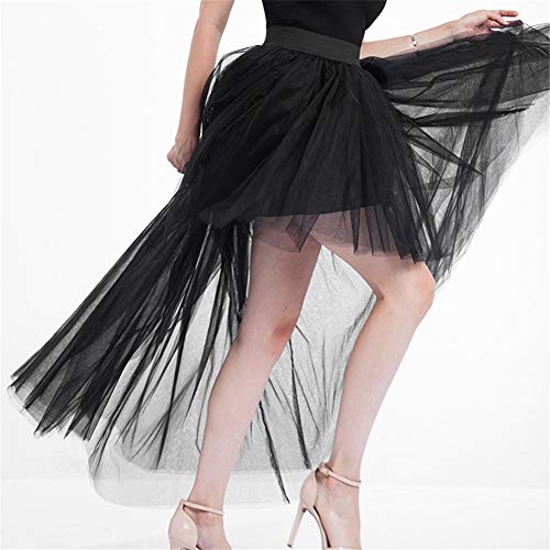 Women's Mesh Tulle High Low Tutu Skirts Layered Mesh Tulle High Waist Tutu Princess Wedding Skirt4