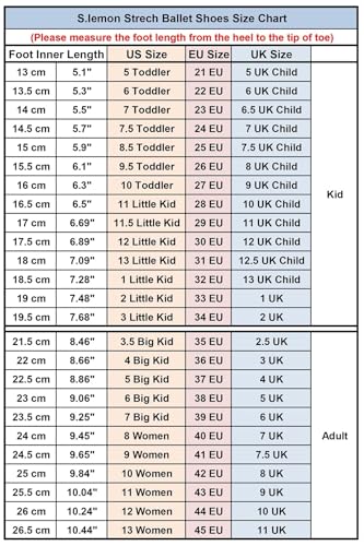 اس. ليمون حذاء باليه، حذاء رقص الباليه من القماش القابل للتمدد بنعل مقسوم للاطفال والكبار، لون اسود، مقاس 35