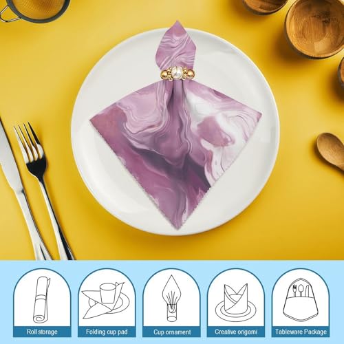 Servilletas de Tela Cuadradas Floral Morado Perla 4 Pzs miniatura 7