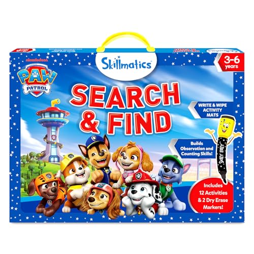 Skillmatics Search and Find PAW Patrol Educational Game - Reusable Preschool Learning Activities, Perfect for Toddlers & Kids Who Love Toys, Art & Crafts, Gifts for Boys & Girls Ages 3, 4, 5, 6