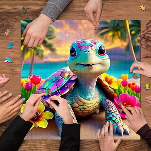 Puzzle Tortuga Arcoíris Temática Animales 16+ Años miniatura 7