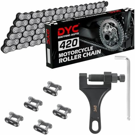 DYC 420 Chain 132 Links with 5 Master Links and Chain Breaker Tool