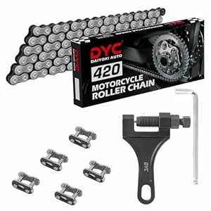 DYC 420 Chain 132 Links with 5 Master Links and Chain Breaker Tool