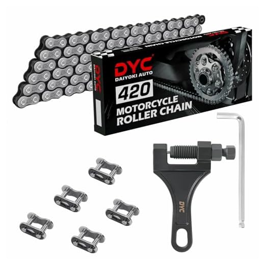 DYC 420 Chain 132 Links with 5 Master Links and Chain Breaker Tool
