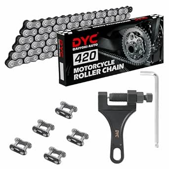 DYC 420 Chain 132 Links with 5 Master Links and Chain Breaker Tool