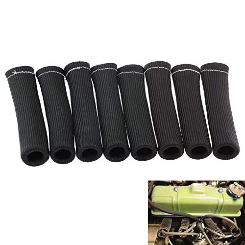8x Hochleistung Hitzeschutz Schutz- Zündkerze Ärmel Draht Kofferraum Schwarz