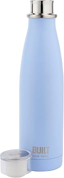 BUILT Perfect Seal Double-Walled Insulated Stainless Steel Drinks Bottle, 480 ml (17 fl oz) - Arctic Blue