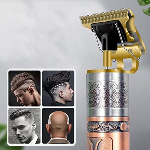 T9 sem fio de corte dos homens de cortar elétrica retro esculpir cabeça empurrar corte