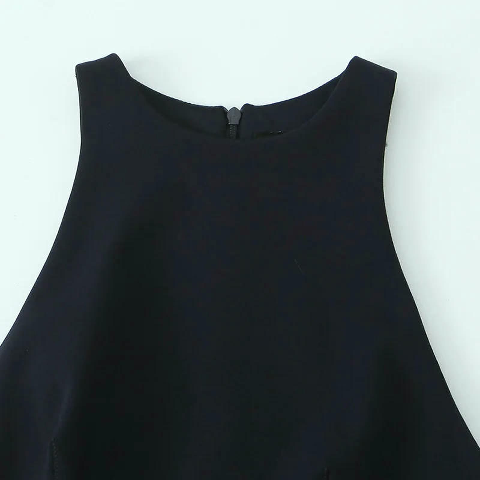 Sukienki damskie z paskiem kamizelka mini sukienka elegancka bez rękawów moda uliczna slim fit lato prosty styl trapezowa szarfy, Pokaż na zdjęciu, M