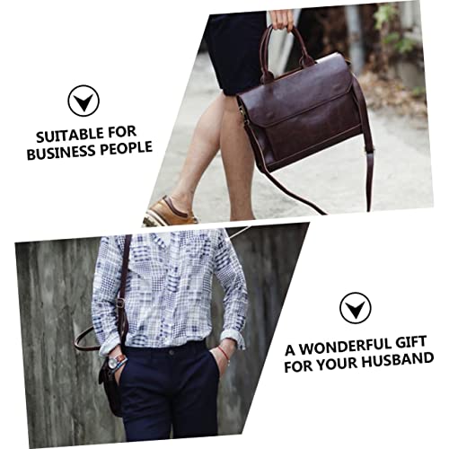 1pc Fashion Pu Leather Briefcase for Men Portable Laptop Bag Double Handle Versatile Crossbody Design for Business Trips and Daily Use3