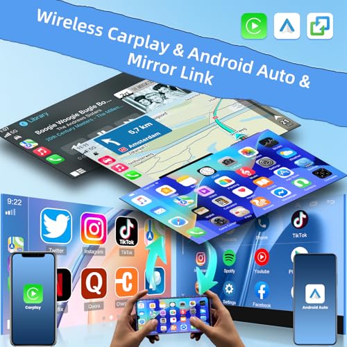 Stereo doble din con pantalla táctil HD 6.8 pulgadas miniatura 3