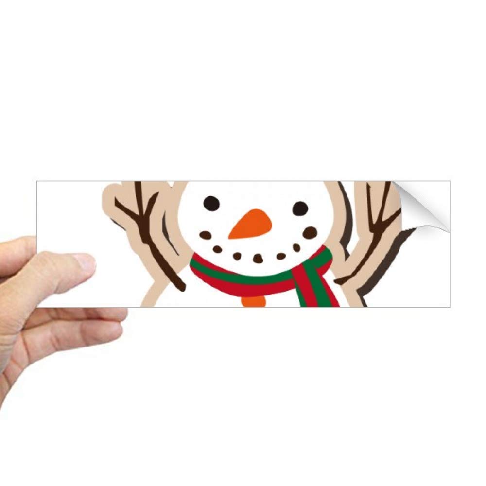 Autocollant rectangulaire pour fenêtre bonhomme de neige de Noël en salon